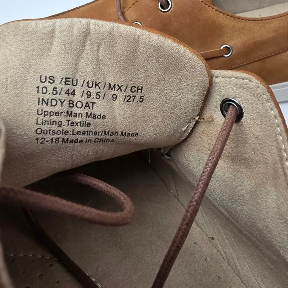 NEW Kenneth Cole Reaction Indy Boat Shoes Tan 10.5, Men's